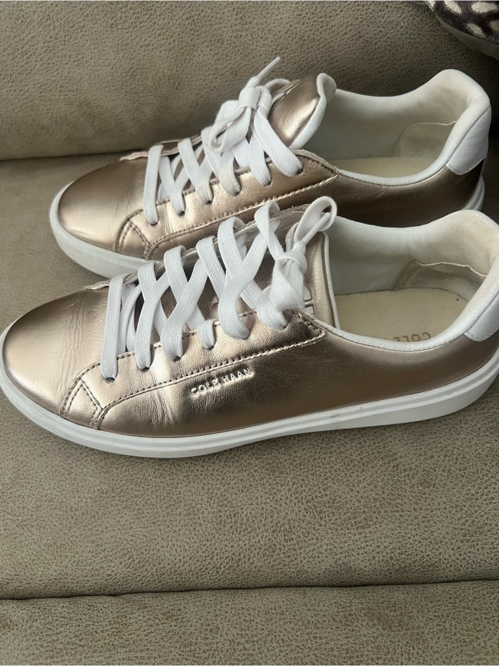 Cole Haan Metallic Rose Sneakers with White Soles